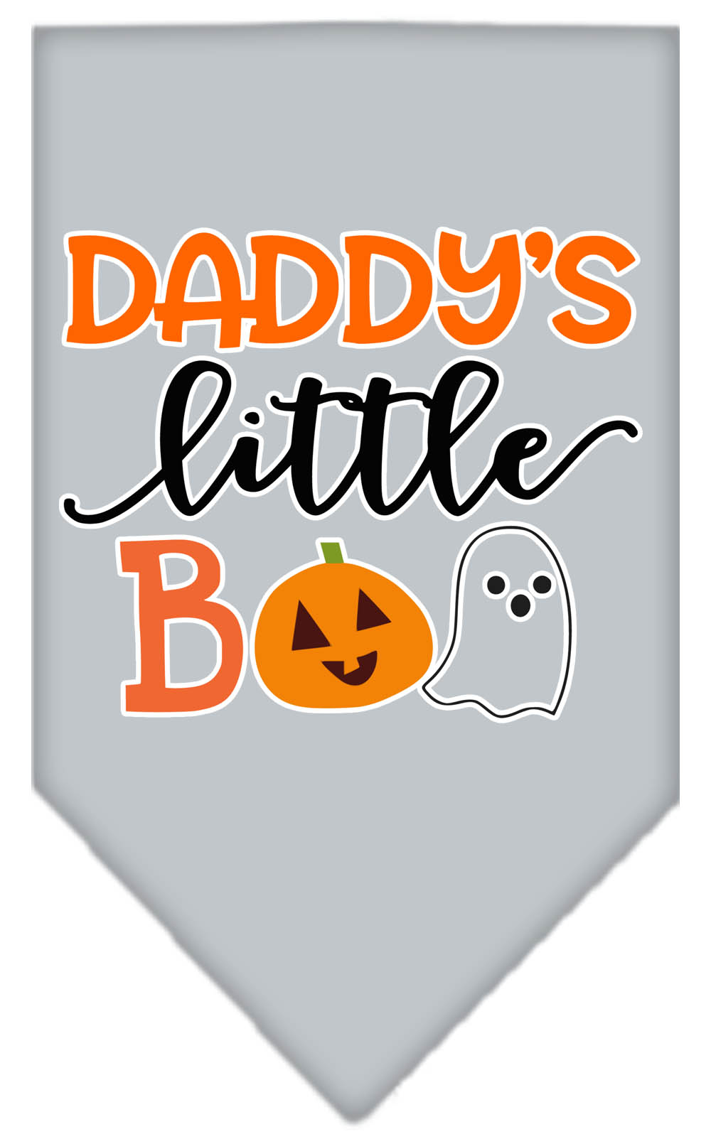 Daddy's Little Boo Screen Print Bandana Grey Large